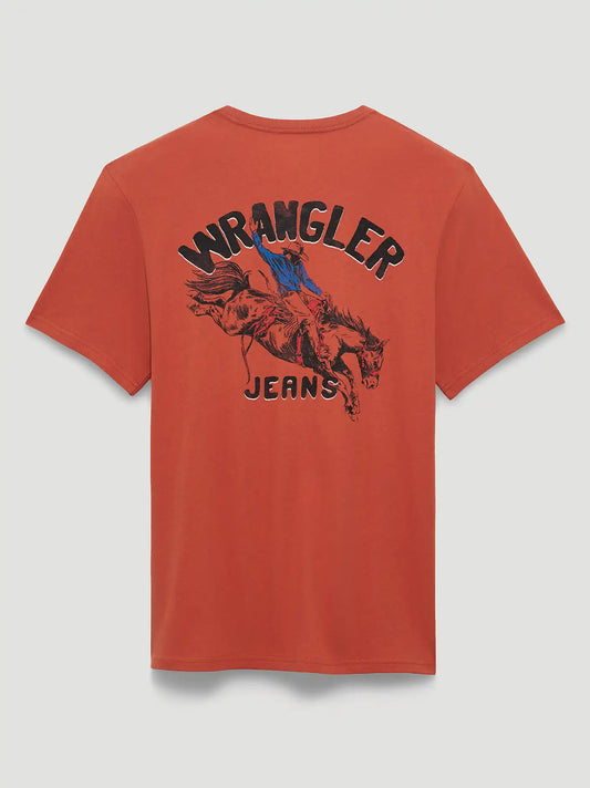 Rodeo Rider Back Graphic T-Shirt in Redwood