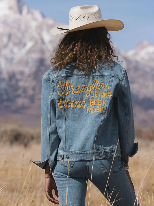 Wrangler x Coors Embroidery Jacket in Beer Wash