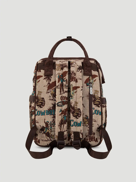 Aloha Cowboy Print Backpack:Tan:One Size: