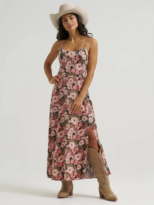 Women's Western Tank Maxi Dress in Pink