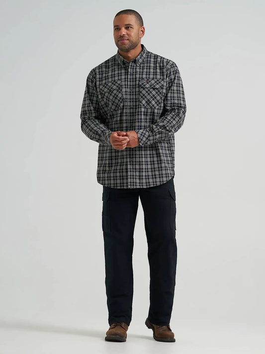 Wrangler RIGGS Workwear® Foreman Plaid Work Shirt in Blacktop