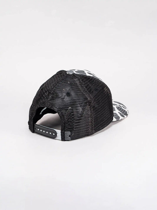 Women's Cow Print Mesh Trucker Hat:Black:One Size