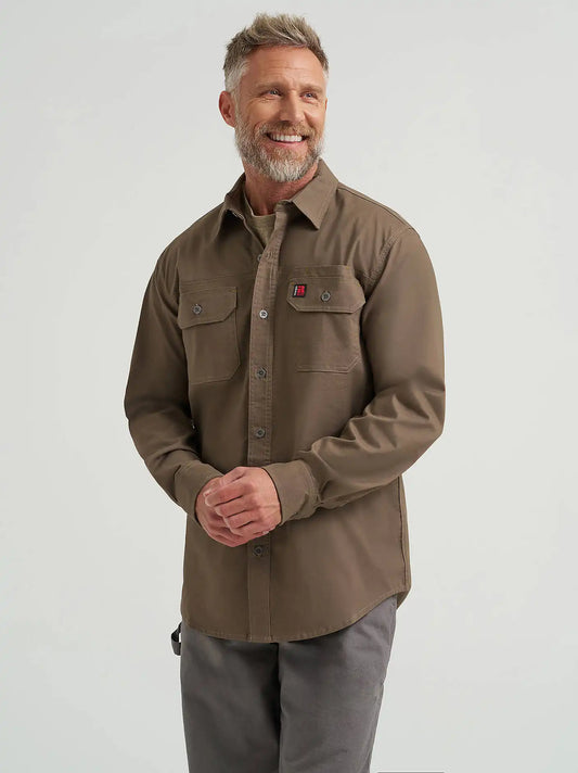 Wrangler® RIGGS Workwear® Ground Cloth Work Shirt in Chocolate Chip