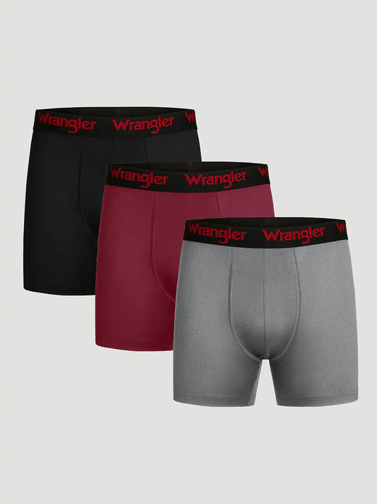 Men's Stretch Performance Boxer Brief (3-Pack) in Black/Red/Grey