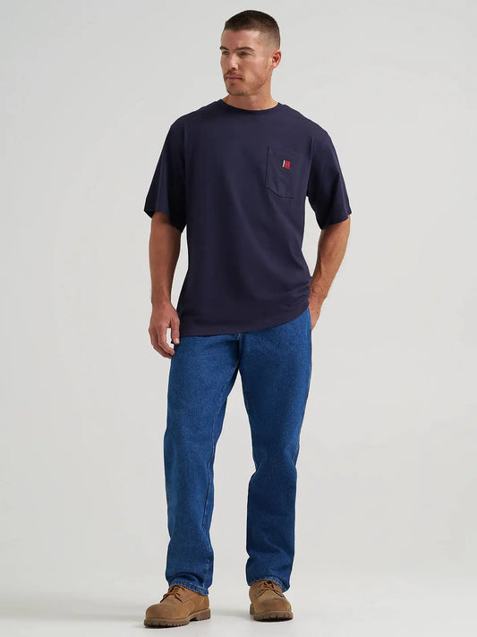 Wrangler RIGGS Workwear® Short Sleeve Relaxed Crew T-Shirt in Navy