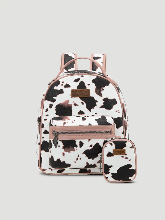 Cow Print Backpack:Pink:One Size: