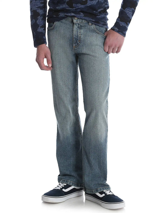 Boy's Wrangler® Five Star Classic Stretch Bootcut Jean (4-7) in Light Denim
