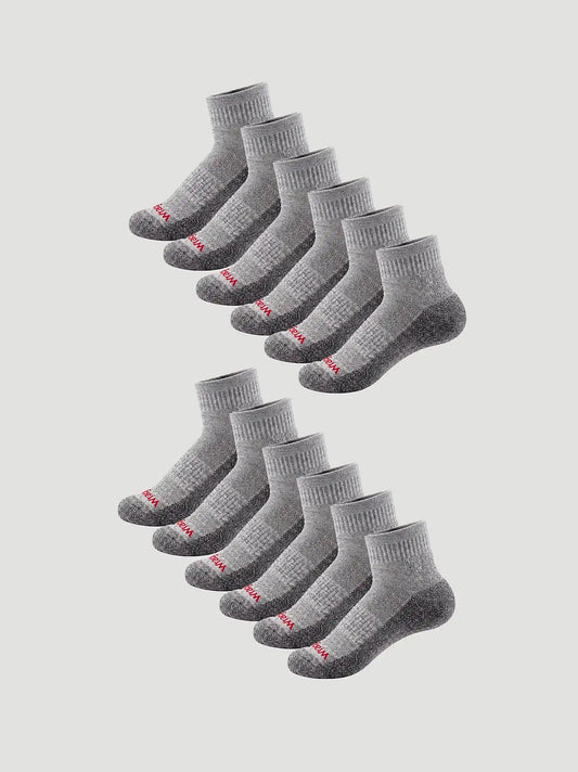 Wrangler RIGGS Workwear Quarter Sock 6 Pack:Grey:One Size