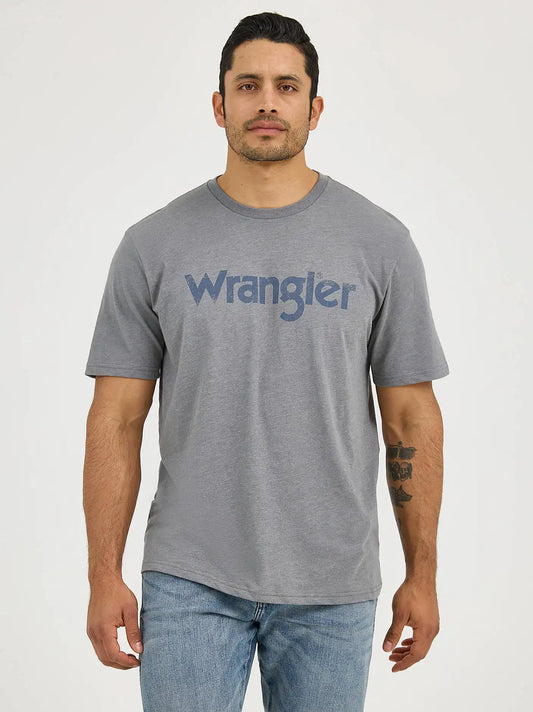 Men's Wrangler Kabel Logo T-Shirt in Pewter