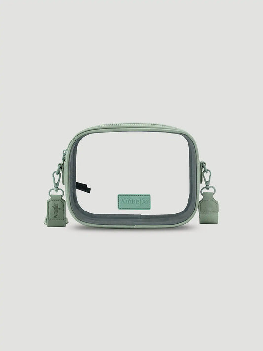 Clear Cross Body Stadium Bag:Green:One Size