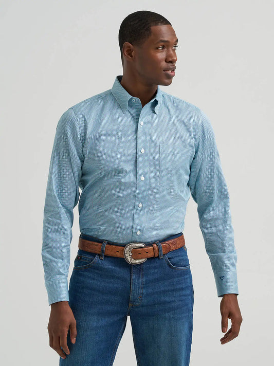 Men's Cody Johnson One Pocket Button Down Shirt in Porcelain Blues