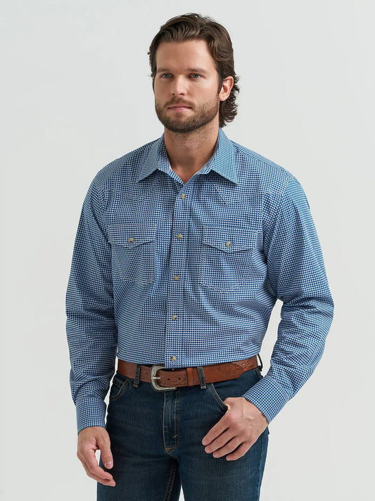 Men's 20X® Competition Advanced Comfort Long Sleeve Two Pocket Western Snap Shirt in Midnight Blue