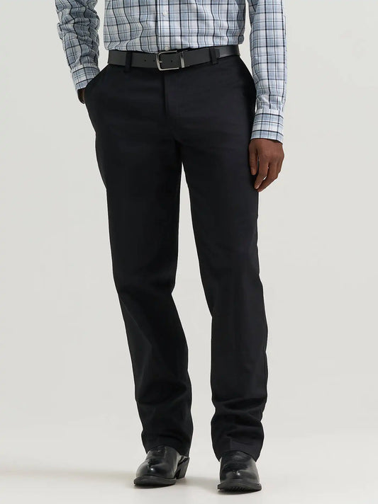 Men's Wrangler Casuals® Flat Front Relaxed Fit Pants in Black