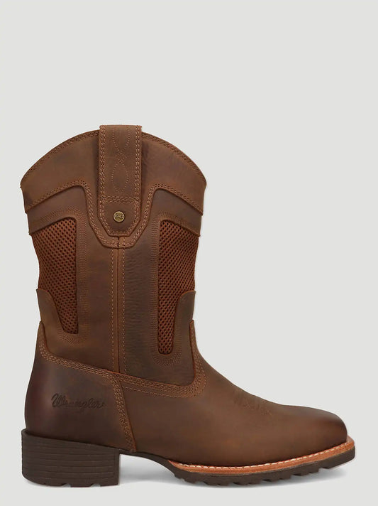Men's Stockton Square-Toe Vented Western Boot in Bridle Brown