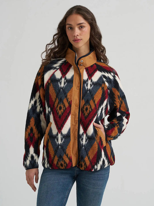 Women's Hay Away Big Sky Sherpa Snap Jacket in Desert Chevron