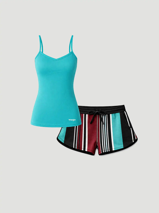 Women's Brushpopper Cami And Shorts Pajama Set in Primary Red