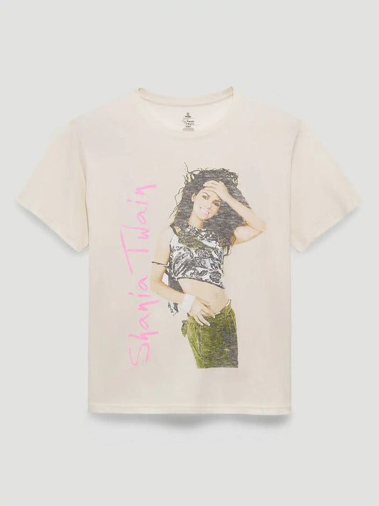 Shania Twain Tour Girlfriend Dual Graphic Tee in Marshmallow