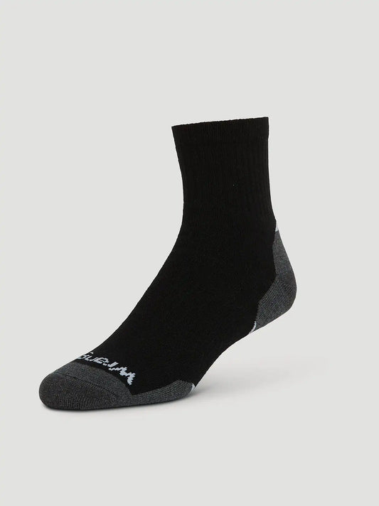 Mens Everyday Cotton Quarter Sock 12 Pack:Black:One Size