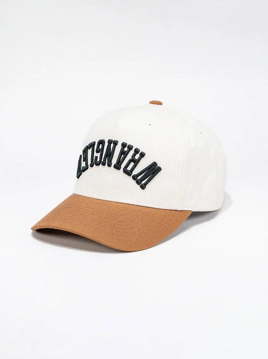 Upside Down Logo Baseball Cap:Tan/Brown:One Size