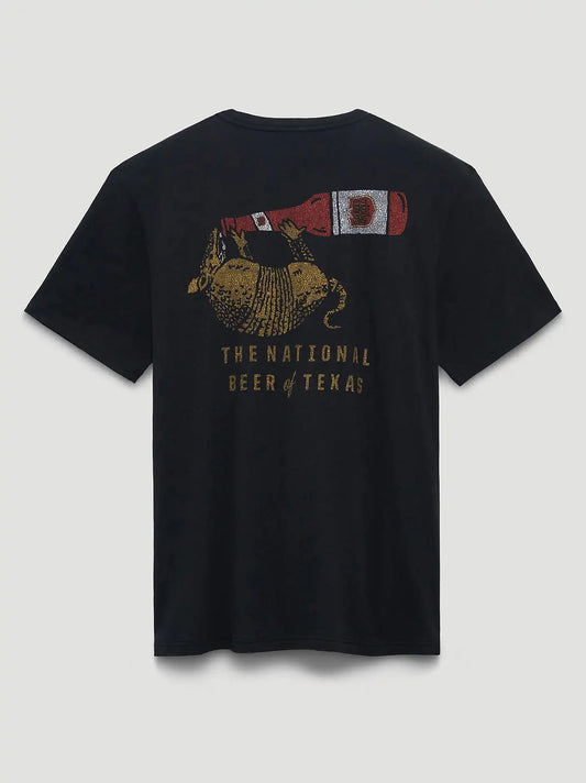 Lone Star Armadillo Back Graphic T-Shirt in Washed Black