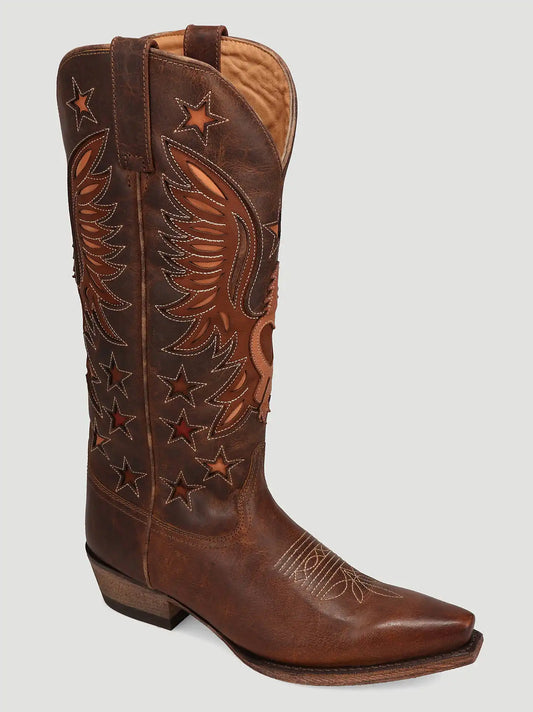Women's Mandy Snip-Toe Eagle Western Boot in Saddle Tan
