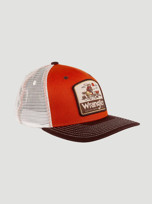 Rodeo Chase Trucker Baseball Cap:Burnt Orange:One Size