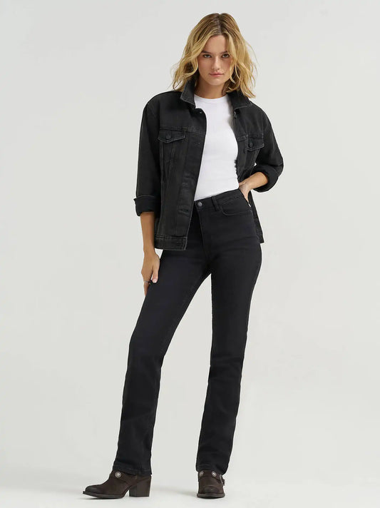 Women's Wrangler® High Rise True Straight Leg Jean in Midnight Black