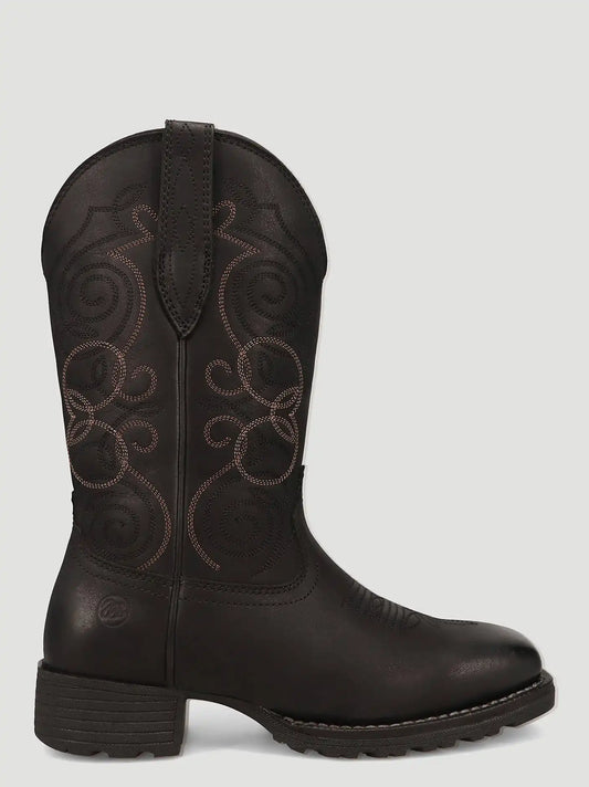 Women's Sutton Square-Toe Western Boot in Black