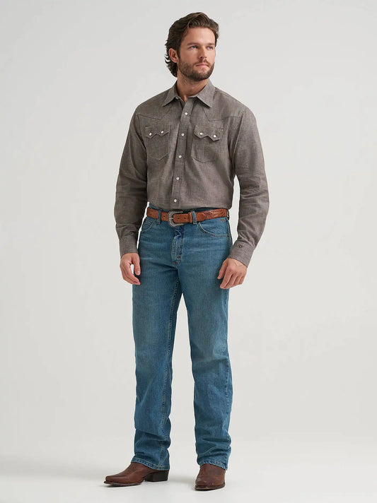 Men's Cody Johnson Two Pocket Western Snap Shirt in Black Olive
