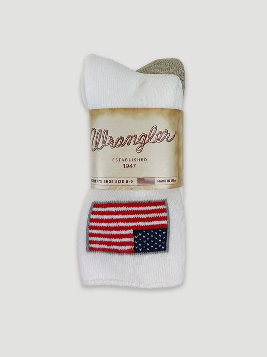 Womens Flag Roll Top Micro Crew Socks 2 Pack:White/Khaki:One Size