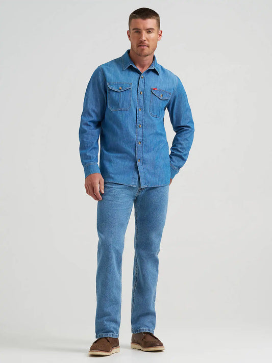 Wrangler® Five Star Premium Denim Regular Fit Jean in Lt Stonewash