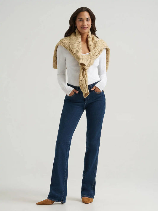 Women's Mid Rise Bootcut Jean in Indigo Eclipse