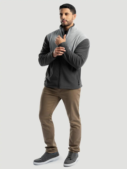 Men's Wrangler ATG™ Color Block Mock Neck Jacket in Grey