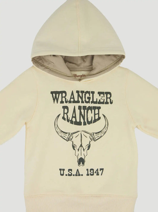 Wrangler Toddler Boy's Graphic Hoodie in Vanilla Ranch