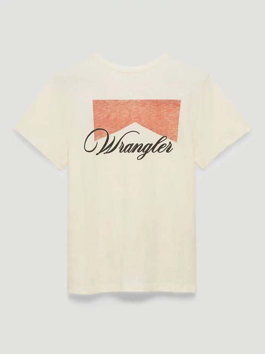 Script Logo Reg Fit Back Graphic Tee in Antique White