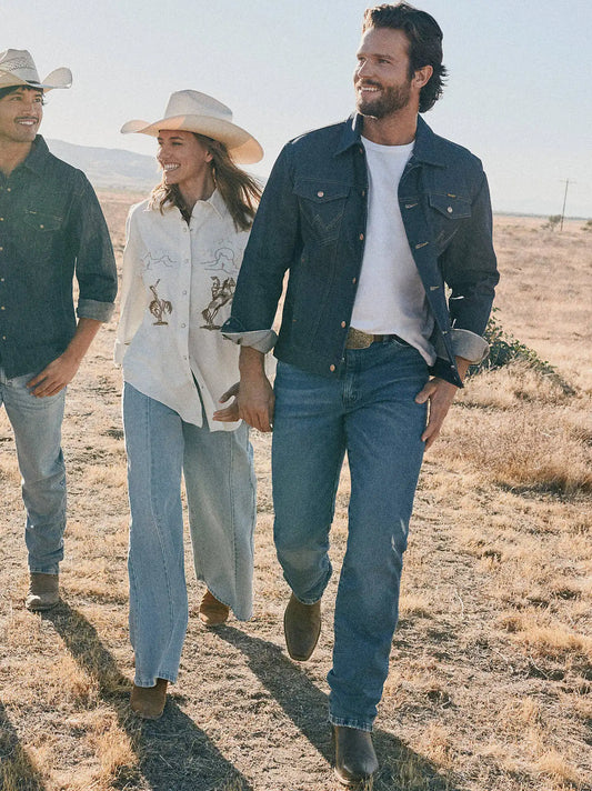 Wrangler® Cowboy Cut® Original Fit Vintage Wash Jean in Indigo Blue