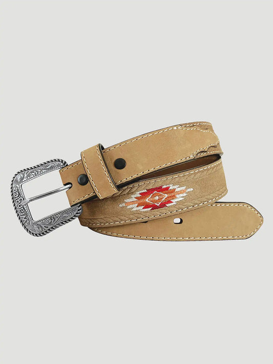 Boy's Rope Embossed Leather Belt in Tan