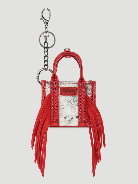Fringe Mini Tote Key Chain:Red:One Size