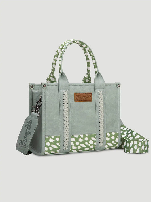 Fawn Print Trim Tote Bag:Mint:One Size