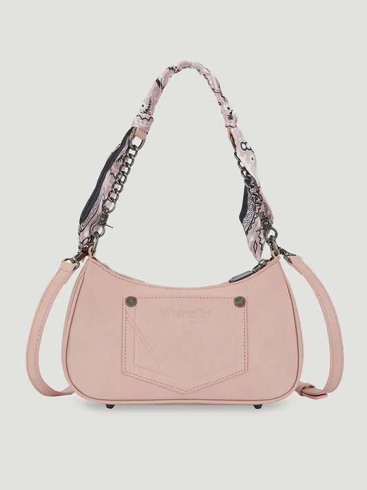 Bandana Print Shoulder Bag:Pink:One Size: