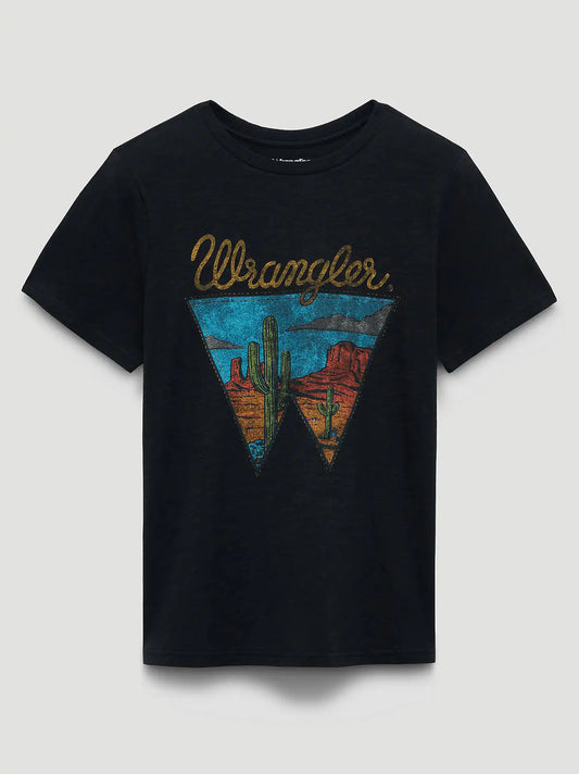W Mesa Reg Fit Graphic Tee in Jet Black