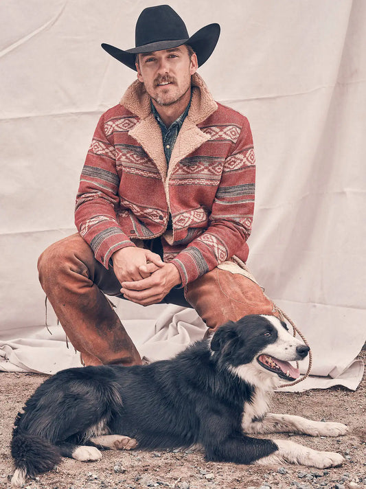 Men's Jacquard Wrange Jacket in Biking Red