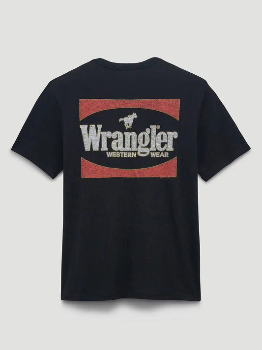 Western Wear Back Graphic T-Shirt in Jet Black