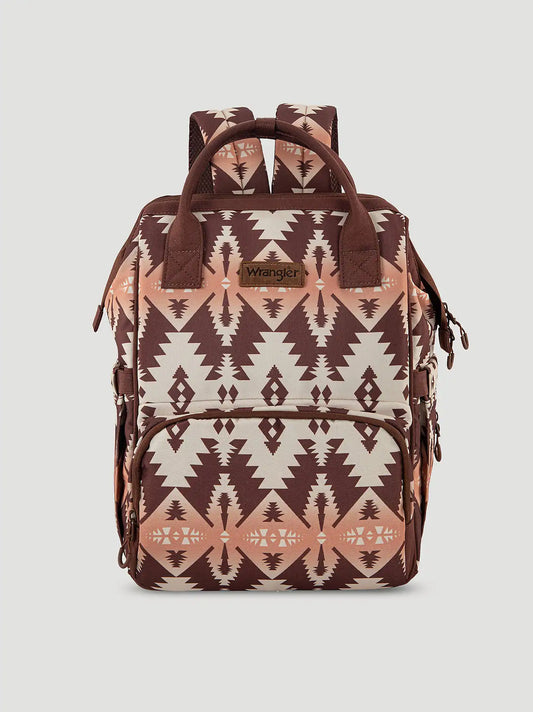 Southwestern Print Backpack:Brown:One Size