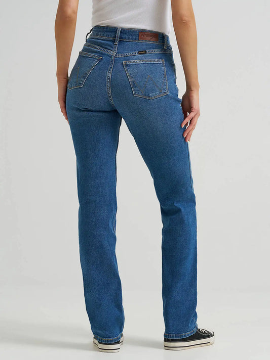 Women's Wrangler® High Rise True Straight Leg Jean in Ocean Medium