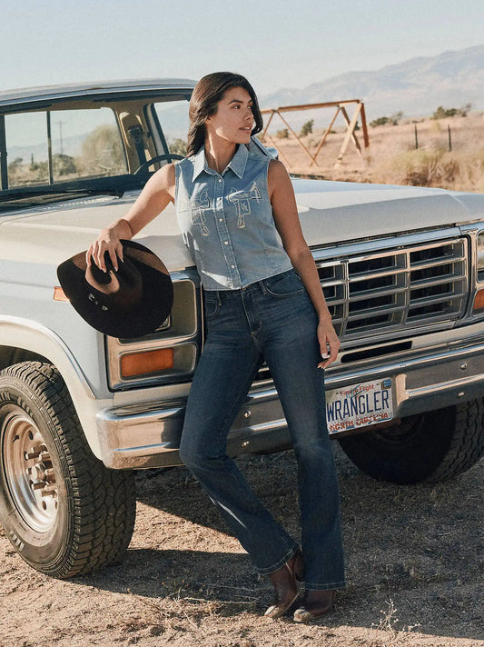 Women's Wrangler BESPOKE High Rise Bootcut Jean in Lacey