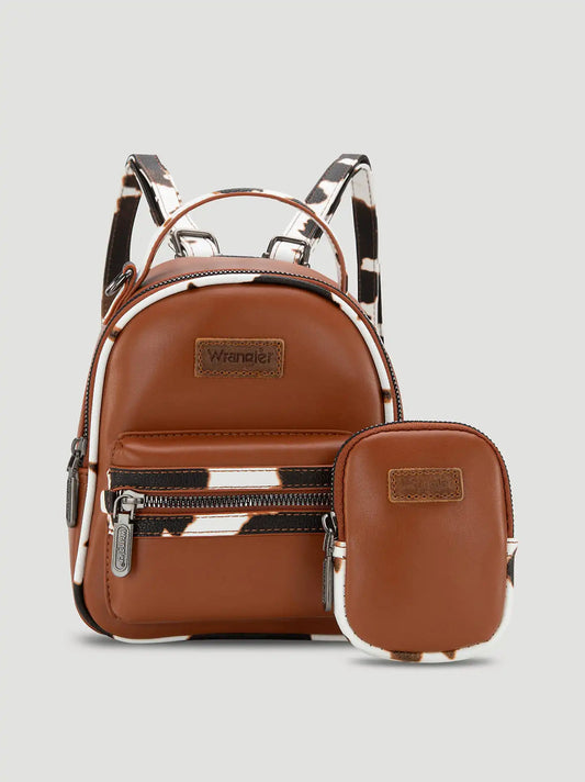Backpack with Cow Trim:Brown:One Size