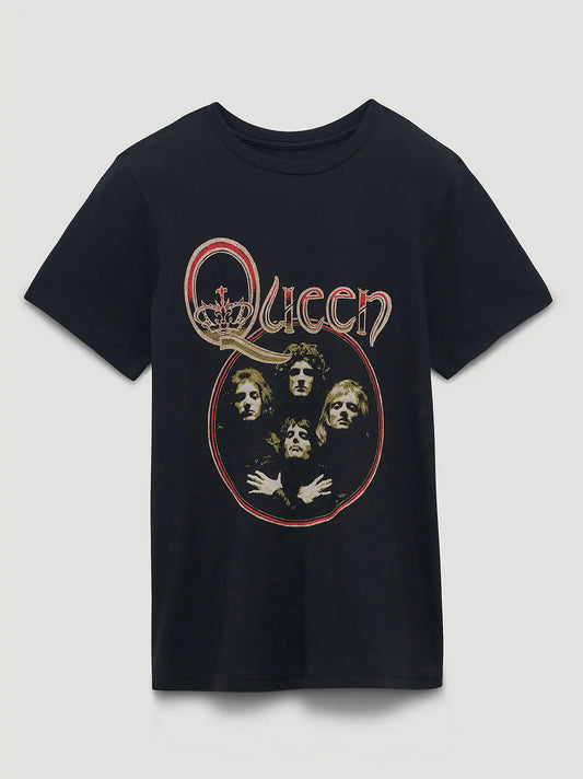 Queen Four Reg Fit Graphic Tee in Jet Black