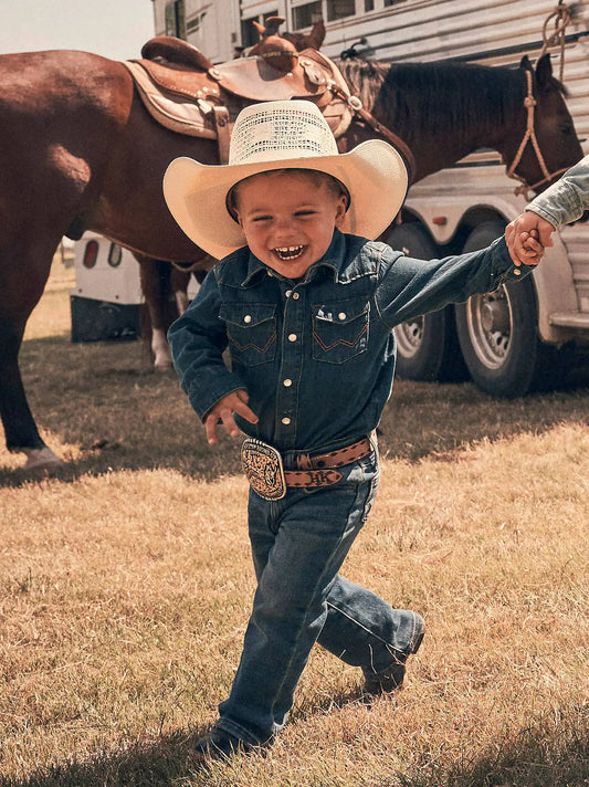 Baby Boy Long Sleeve Bodysuit Denim in Denim