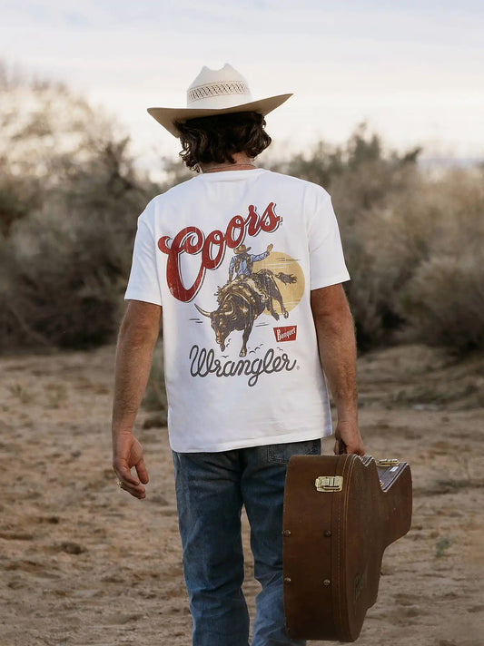 Wrangler x Coors Faded T-Shirt in Marshmallow